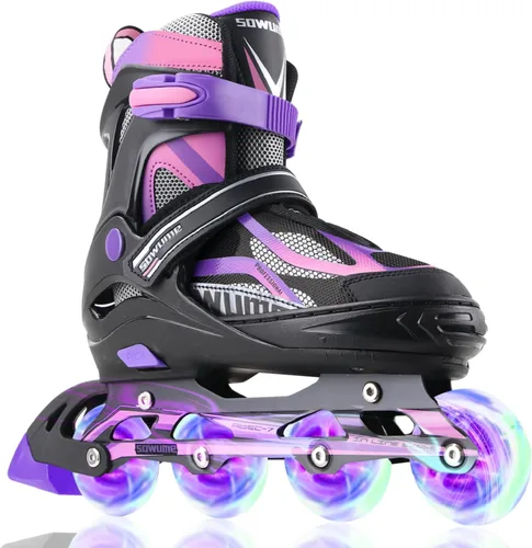 Patines en línea ajustables para niñas y niños, patines con todas las ruedas iluminadas, patines para mujer para niños y adultos, hombres, mujeres