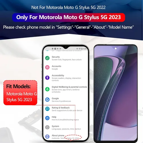Miniatura 3 de Reemplazo de pantalla para Motorola Moto G Stylus 5G 2023 para Motorola G Stylus 5G 2023 XT2315-4 XT2315-1 XT2315-5 Pantalla LCD táctil