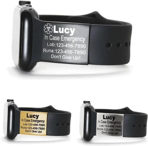 Etiqueta de Alerta Médica Personalizada Etiqueta de Identificación con Grabado Láser Personalizado para Banda de Reloj Pulsera de Identificación