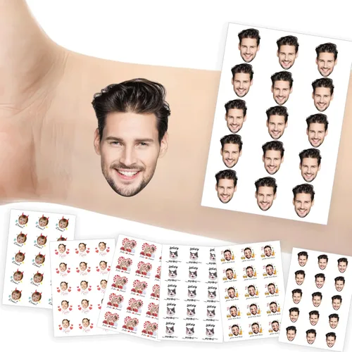 Miniatura 18 de Tatuajes temporales personalizados con foto y nombre, logotipo personalizado para adultos, niños, mujeres, hombres, regalo de boda, cumpleaños