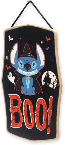 Miniatura 2 de Disney Lilo and Stitch Boo - Decoración de pared de madera para Halloween, divertido letrero de Halloween para decoración del hogar Azul y rojo