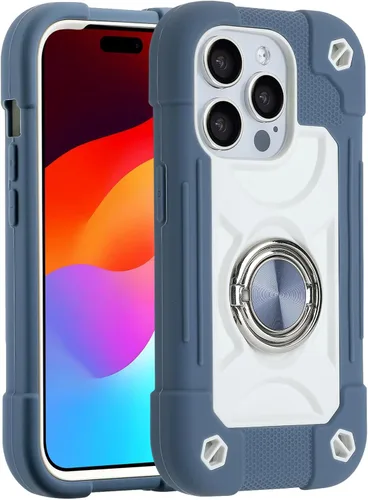 Miniatura 83 de MARKILL Funda compatible con iPhone 15 de 6.1 pulgadas con soporte integrado, [grado militar resistente de cuerpo completo] protección contra Rosa