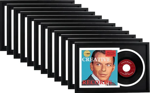 Miniatura 8 de Creative Picture Frames Marco de disco individual de vinilo de 7 pulgadas con doble paspartú negro y negro de 6 7/8 pulgadas y cubierta de 7 x 7
