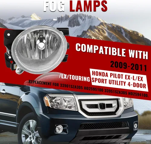 Miniatura 2 de Luz antiniebla HECASA compatible con Honda Pilot 2009-2011 Reemplazo para 33901SZA305 HO2595100 33951SZA305 HO2594100 Luz antiniebla de conducción