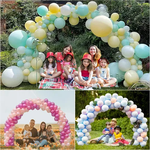 Miniatura 5 de Kit de arco de globos con base de 9 pies de altura y 10 pies de ancho, soporte de arco de globos ajustable con bombas, base rellenable de agua