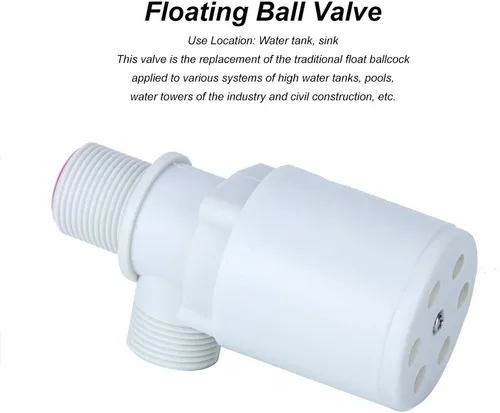 Miniatura 6 de Estink Válvula de flotador automática, rosca de 3/4 pulgadas, control de nivel de agua vertical de plástico con filtro, válvula de bola con sensor