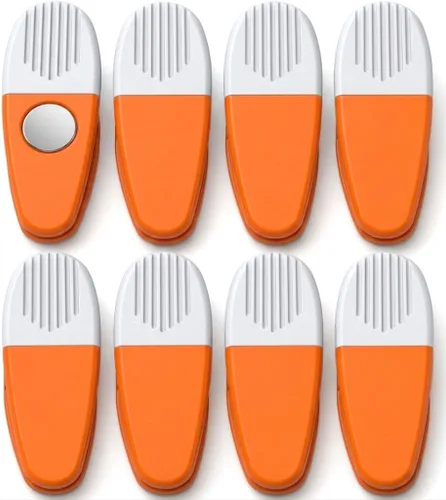 Miniatura 13 de Clips de plástico grueso con imán de neodimio - 3-1/4" de longitud - Durable versátil multiusos (transparente)