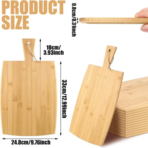 Miniatura 2 de Patelai Juego de 12 tablas de cortar de madera con asas, tabla de cortar grande para servir cocina, regalos a granel para mamá para verduras, carne