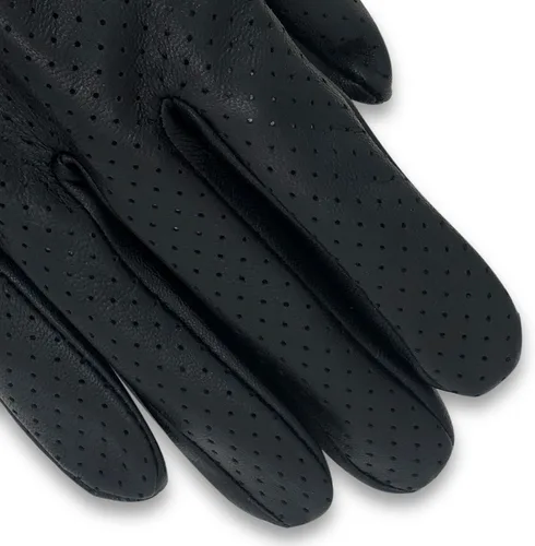 Miniatura 5 de ZLUXURQ Guantes de conducción de cuero de malla completa para hombre, sin forro, suave y fina piel de cordero italiana