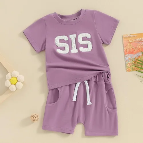 Miniatura 3 de FIOMVA Conjunto de 2 piezas a juego para hermana pequeña, ropa de verano para niña pequeña
