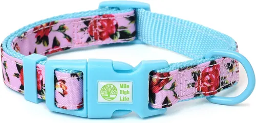 Miniatura 26 de Mile High Life Collares para perras hembras Lindo collar bandana Collares de tela de polialgodón suave para perros medianos Patrón de flores