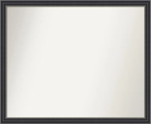 Miniatura 335 de Amanti Art Espejo de baño negro para sobre fregadero, 22 x 22 pulgadas, espejo de tocador cuadrado estrecho negro Avon, marco de madera casual