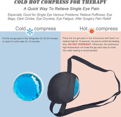 Miniatura 2 de Parches refrescantes para ojos hinchados, parche de ojo de hielo de seda pura, máscara de un solo ojo, cubierta médica de un solo ojo, terapia fría