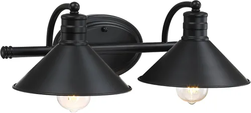 Miniatura 9 de 2 Light Bathroom Vanity Light Over Mirror - Black and Gold Farmhouse Wall Light for Bathroom Vanity Powder Room, Rustic Gooseneck Barn Style 2 Bulb