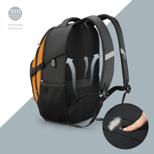 Miniatura 6 de swissdigital Mochila para portátil de viaje de negocios, para hombre y mujer, con puerto de carga USB inteligente, compatible con portátiles de 15.6