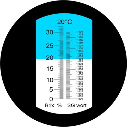 Miniatura 2 de Refractómetro Brix con ATC, Rango 0-32% Brix con 0.2% División, para Brandy, Cerveza, Frutas, Líquido de Corte, con Luz LED Extra y pipetas