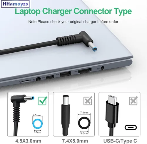 Miniatura 3 de Cargador para portátil de 135 W compatible con HP Spectre x360 15 15T 16, Pavilion Gaming 15 16 17 15-ec0751ms, Omen 15 G5 G6 17 Envy 13 14 15 16