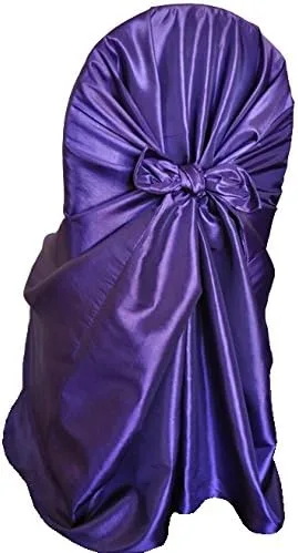 Miniatura 11 de (2 fundas universales para sillas de tafetán/funda de silla con lazo para restaurante, boda, fiesta, banquete, eventos, color rojo manzana)