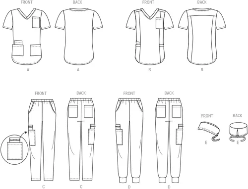 Miniatura 8 de McCall's M8421U5 - Kit de patrón de costura para pantalones y pantalones médicos de punto para mujer, código de diseño M8421, tallas 16-18-20-22-24