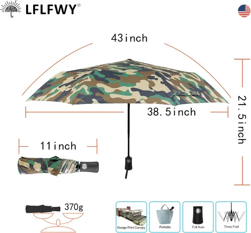 Miniatura 5 de LFLFWY Travel Umbrella Compact folding Umbrella, Strong Durable Windproof Umbrella for Rain, Automatic Open and Close