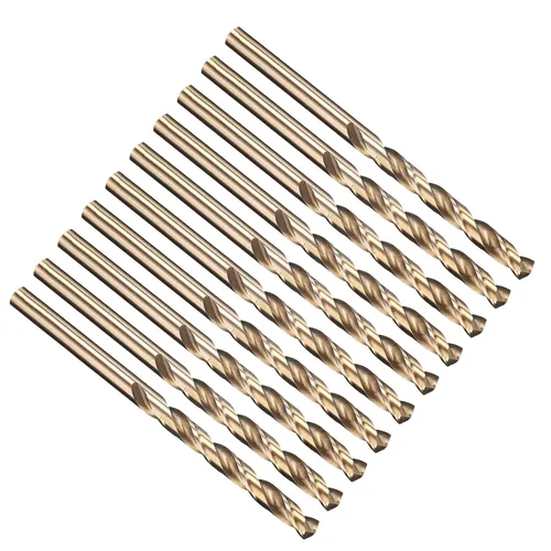 Miniatura 10 de PATIKIL Broca Jobber de 0.039 in, vástago recto M35 cobalto 5% acero de alta velocidad 135° acabado dorado para metal duro de acero inoxidable - 2