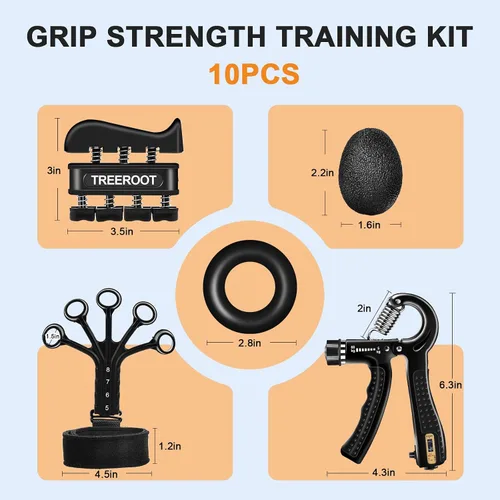 Miniatura 5 de 10PCS Grip Strength Trainer Kits, Hand Gripper Strengthener, Forearm Strengthener, Forearm Exerciser, Finger Grip Strengthener, Wrist Strengthener