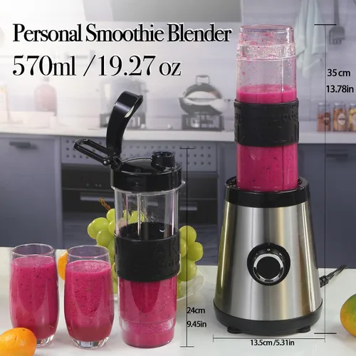 Miniatura 3 de Batidora personal portátil y procesador de alimentos, taza de viaje de 20 onzas con tapa para llevar, para batidos, batidos, frutas congeladas