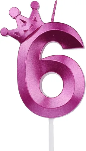 Miniatura 44 de Vela rosa de cumpleaños número 1, decoración temática rosa para fiesta de primer cumpleaños, velas de número 3D diseñadas con corona para decoración