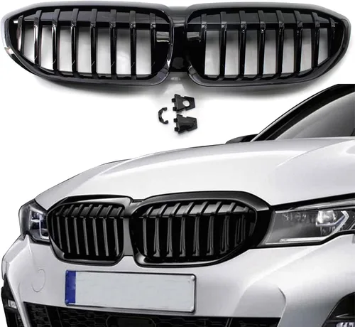 Miniatura 11 de Rejilla de diamante G20 G28 compatible con rejillas de riñón frontales BMW Serie 3 2019 2020 2021 2022, rejilla de reemplazo de parachoques Rejilla
