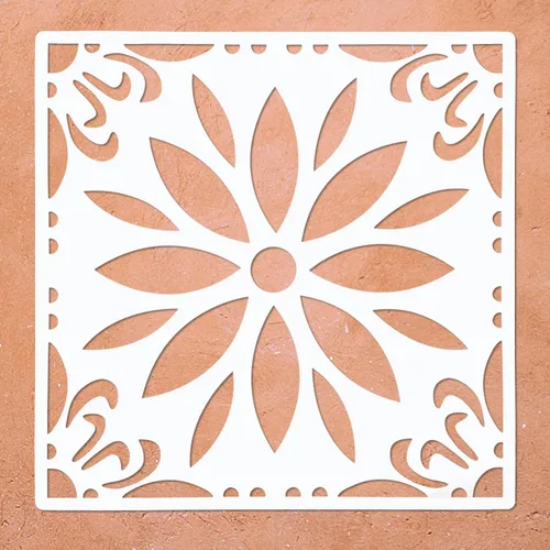 Plantillas grandes de azulejos de piso de 12 x 12 pulgadas, plantilla de mandala reutilizable, plantilla de girasol, plantilla de piso de concreto