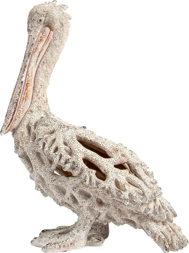 Figura de pie de pelícano blanco, 13.75 pulgadas, decoración náutica de arrecife de coral, decoración costera, playa, hogar, estatua del océano para