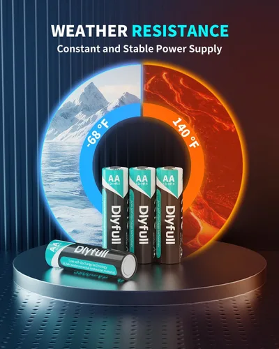 Miniatura 6 de DLYPOW Baterías AA recargables, baterías recargables AA de alta capacidad de 2800 mAh con baja autodescarga, baterías dobles A de larga duración