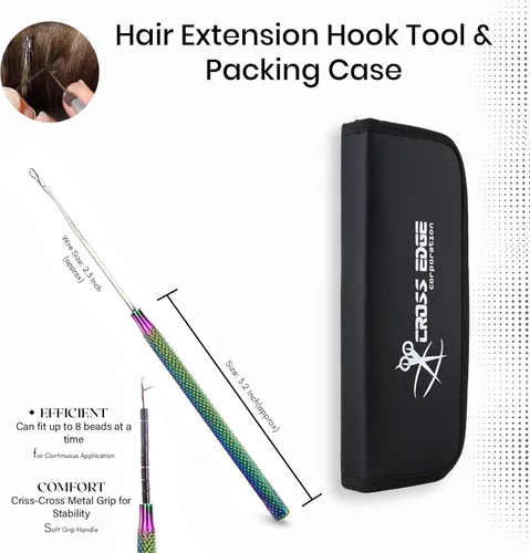 Miniatura 7 de Kit de herramientas de extensión de cabello — Alicates para cerrar cuentas + alicates para quitar cuentas + aguja de tracción Juego de instalación