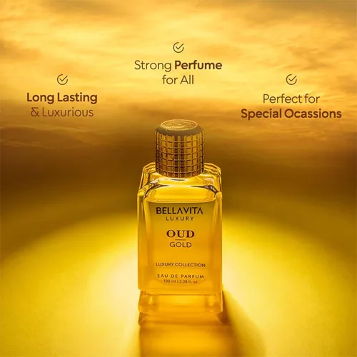 Miniatura 3 de OUD GOLD Eau De Parfum (3.38 fl oz), perfume árabe intenso para mujeres y hombres, notas: caramelo, orris, rosa, jazmín, familia: amaderado