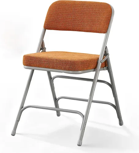 Miniatura 13 de BOOSDEN Juego de 2 sillas plegables, sillas plegables de metal resistente con asientos de tela acolchados, respaldo grande, silla plegable