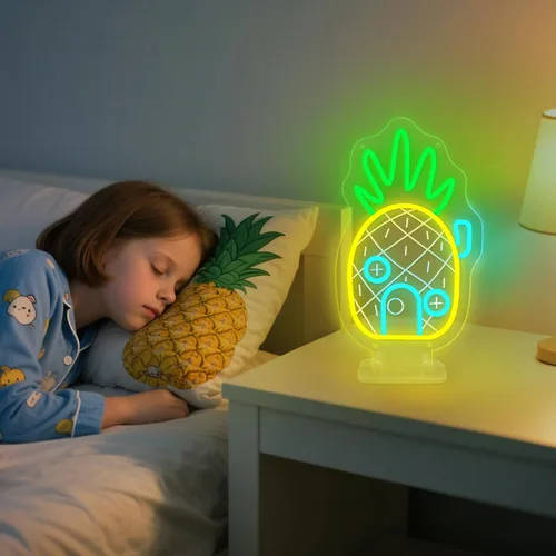 Miniatura 51 de Letrero de neón de baloncesto, 9.84 x 9.84 pulgadas, luz de neón LED de baloncesto, alimentado por USB con interruptor regulable, letrero LED