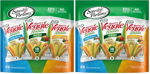 Miniatura 9 de Sensible Portions Garden Veggie Snacks - Paquete variado de pajitas de verduras, bolsa de polietileno de 18 unidades (paquete de 1)
