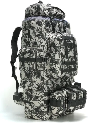 King'sGuard 100L Mochila de Camping y Senderismo Molle Mochila Militar Mochila de Acampada Mochila Táctica Mochila de Día, Grande Citycamo