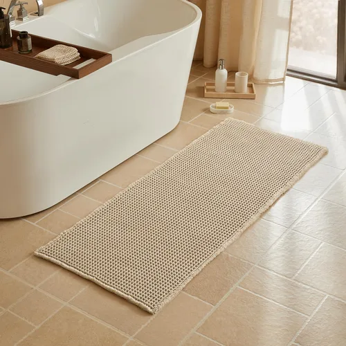 Miniatura 51 de Triohero Tapete de baño con diseño de gofre, tapete de baño pequeño y bohemio, antideslizante, lavable, ultra suave, súper absorbente, de secado