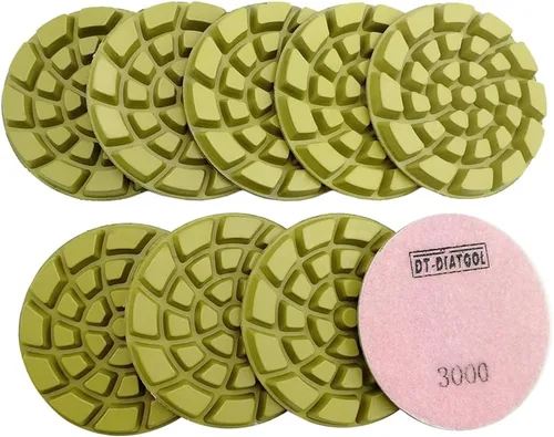 Miniatura 29 de DT-DIATOOL Almohadillas de pulido de diamante para piso, resina de terrazo, diámetro del suelo, grano de 4 pulgadas, 800 unidades, 6