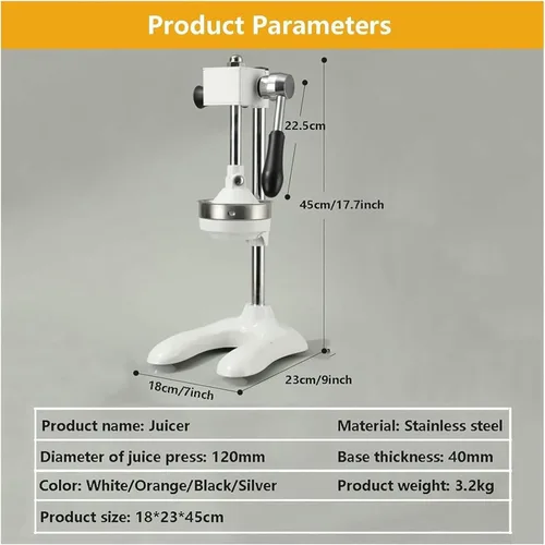Miniatura 8 de Cast Iron Orange Juice Squeezer, Hand Press Citrus Juicer Extractor, Easy Juice Extraction for Commercial Use