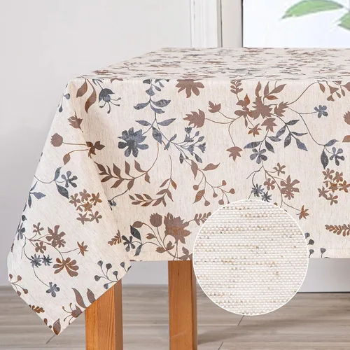 Miniatura 11 de MYSKY HOME - Mantel para mesa rectangular, impermeable, manteles de algodón suave para interior/exterior, mantel sin arrugas para mesa rectangular