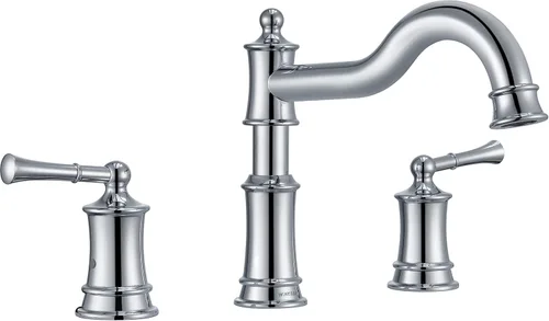 Miniatura 9 de Grifo romano para bañera de montaje en cubierta, grifo de bañera para baño de instalación extendida, boquilla clásica elegante con 3 orificios