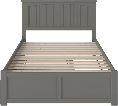 Miniatura 8 de AFI Nantucket - Cama de plataforma tamaño King con estribo y cama nido individual XL en color gris