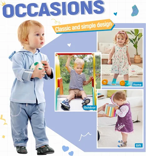 Miniatura 6 de DoSmart 12 pares de calcetines de algodón transpirable con dibujos animados para bebés y niños pequeños