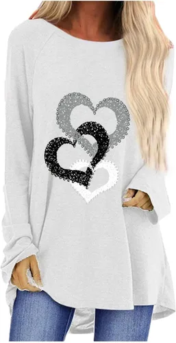 Miniatura 16 de Túnicas o tops para mujer para llevar con leggings, manga larga, ajuste holgado, ropa de otoño, cuello redondo, degradado, cómodas, blusas 02 Verde