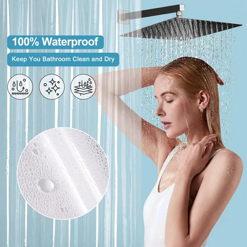 Miniatura 6 de Cortina de baño EurCross con 3 imanes, forro transparente de PEVA 9G, cortina de medio baño 36x72 para ducha