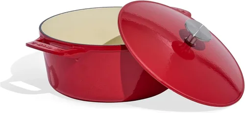Made In Cookware - Horno Holandés de 5.5 Quart - Rojo - Hierro Fundido Esmaltado - Excepcional Retención de Calor y Durabilidad - Utensilios de
