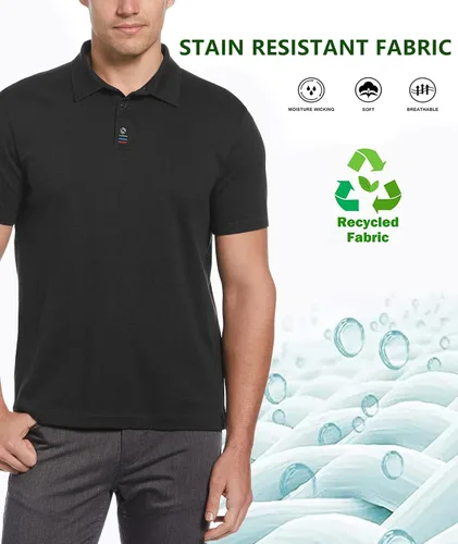 Miniatura 4 de V VALANCH Polo para hombre casual manga larga polo de golf absorbe la humedad cuello