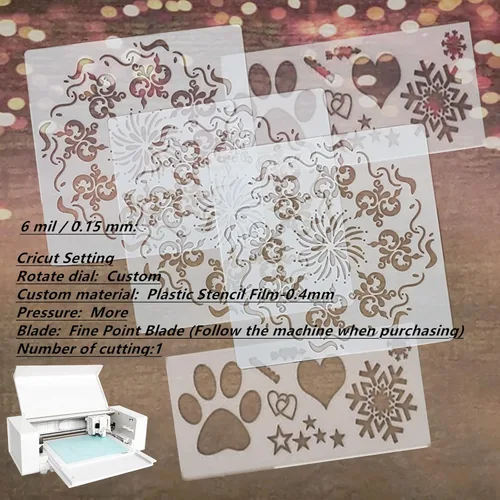 Miniatura 3 de BANLTRE 12 plantillas de material de plantilla en blanco de 6 mil Mylar para papel de corte, hoja de transparencia transparente de 12 x 12 pulgadas